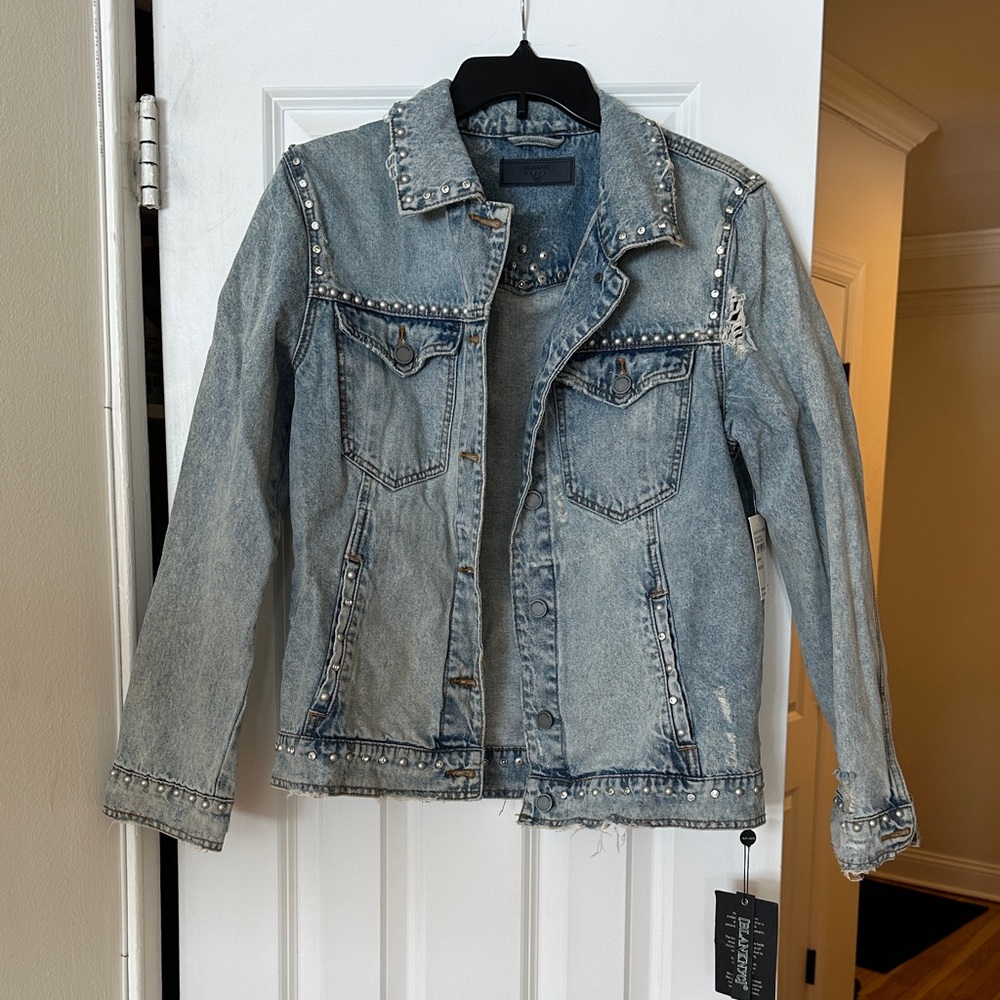 Blank NYC Light Blue Studded Denim Jacket Size M